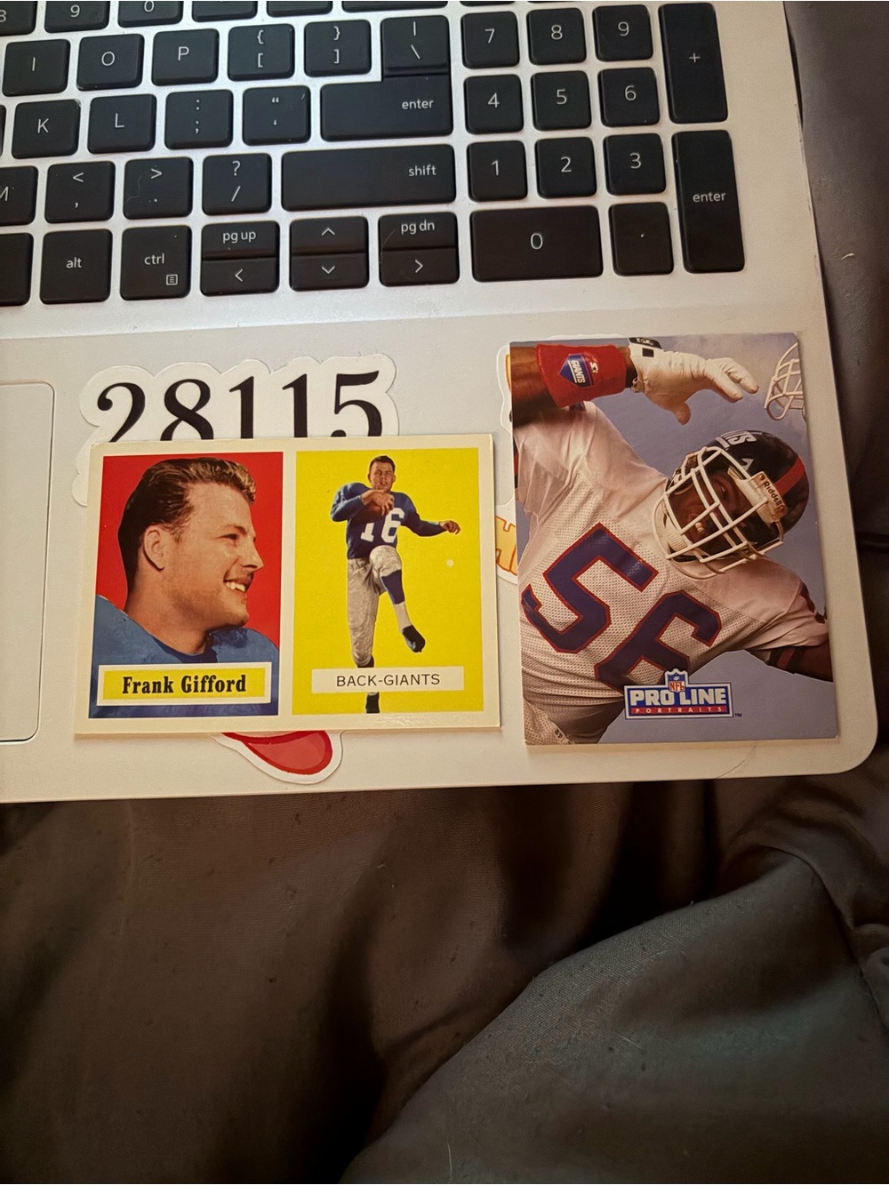 Vintage Football Trading Cards - Frank Gifford & Pro Line